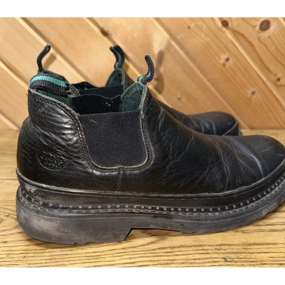 Georgia Giant Romeo Men's 12M Black‎ Leather Ankle Slip On WP Boots Work GR270